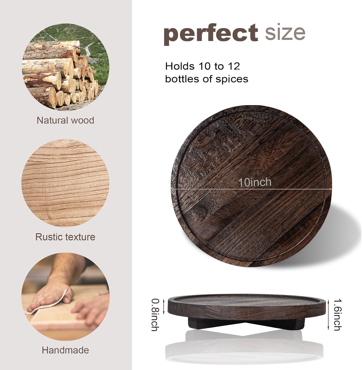 Round Wood Bathroom Organizer