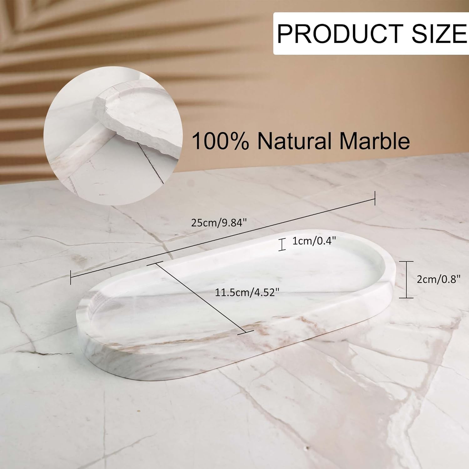 NANSHOP - Natural Travertine Marble Bathroom Vanity Tray