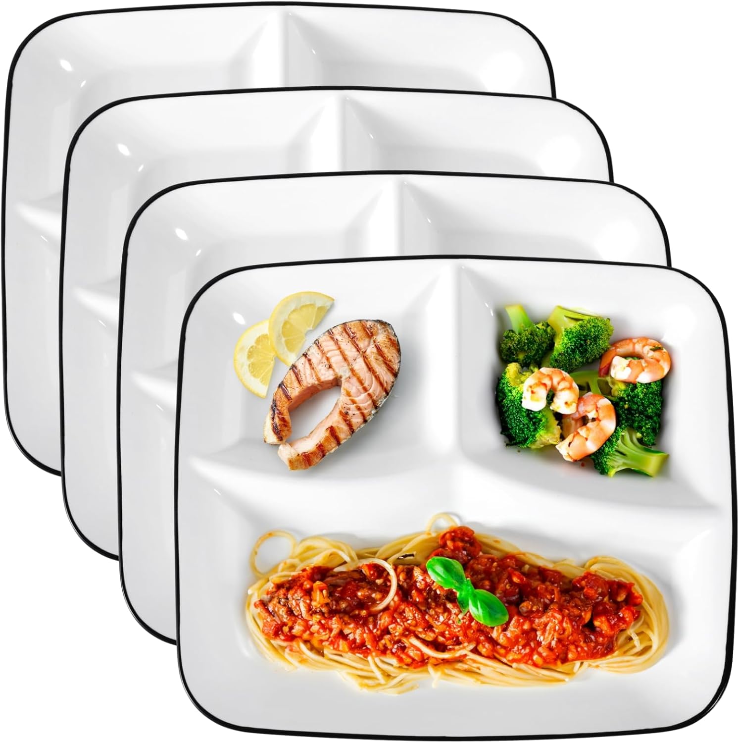 OMISTAR 4-Piece Portion Control Plates Set