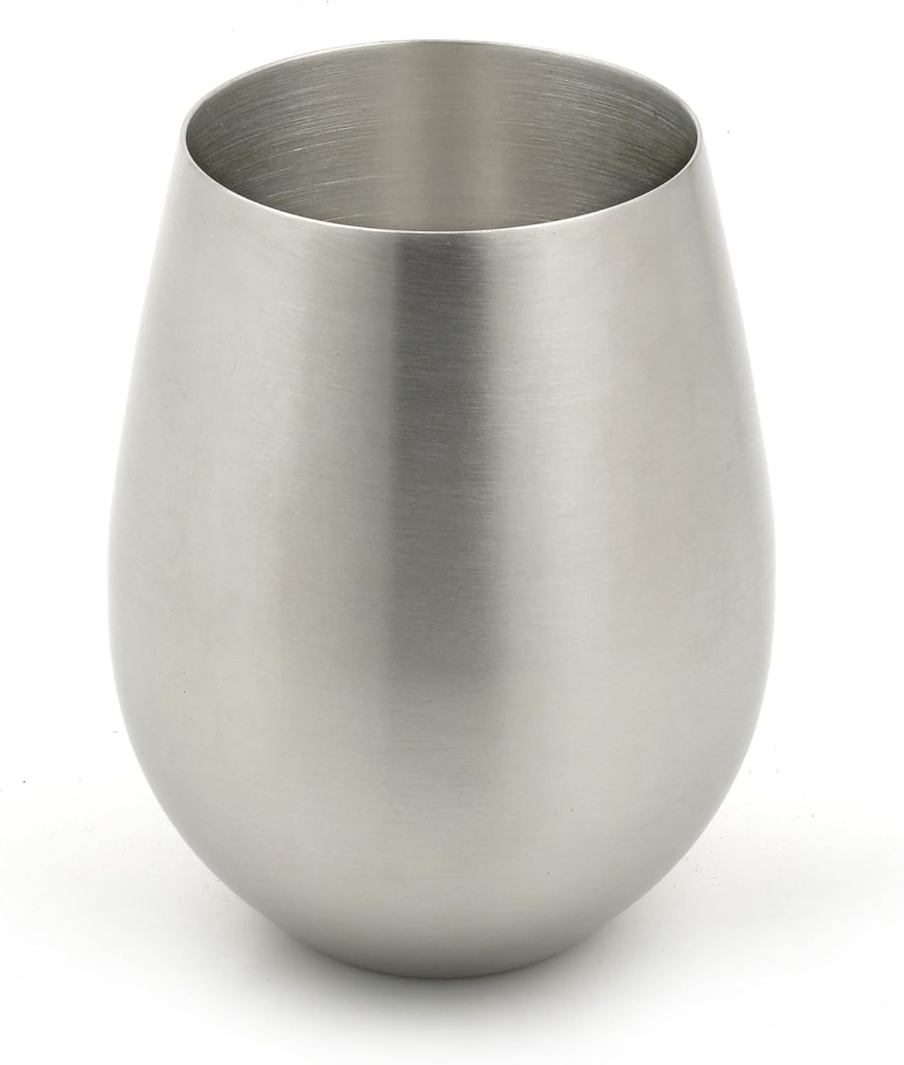 73345 Brushed Stainless Steel Tumbler Glass Wine Glass