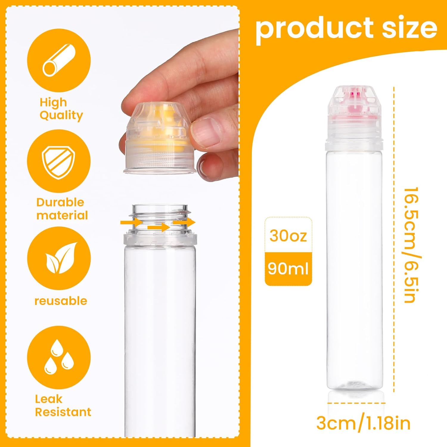 Raynag 8-Piece Honey Squeeze Bottle Set Reusable