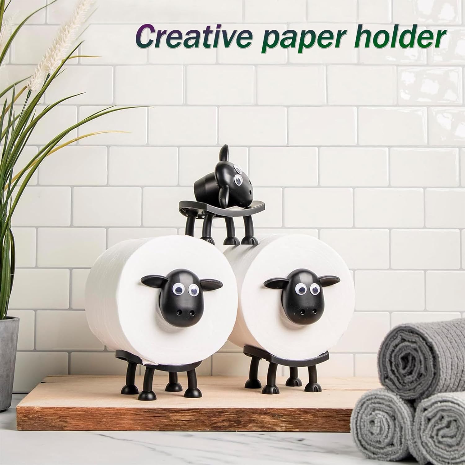 Adorable Sheep Sequence Toilet Paper Holder