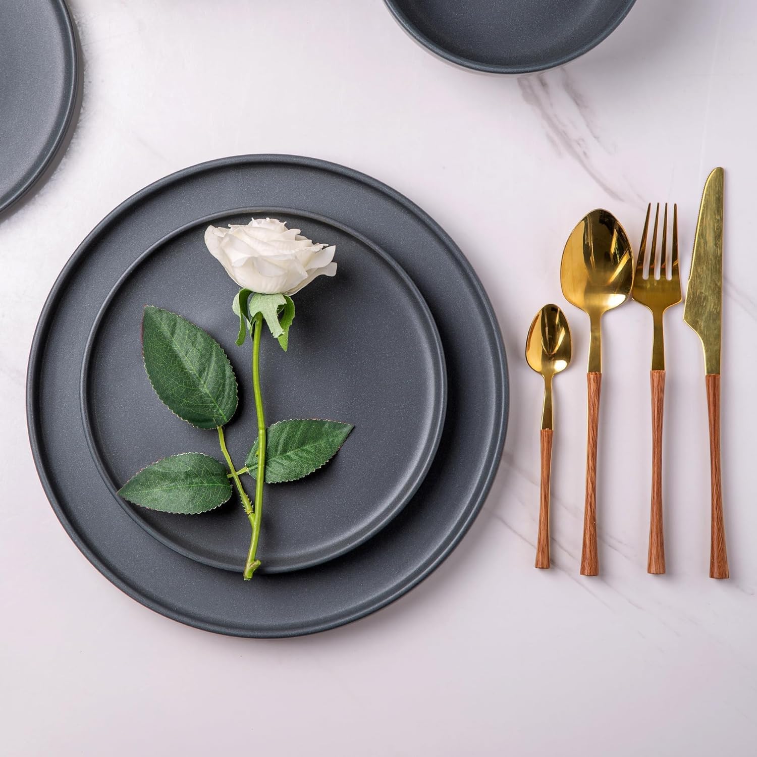 Inside Unique Ceramic Dinner Plate Set 6-Piece