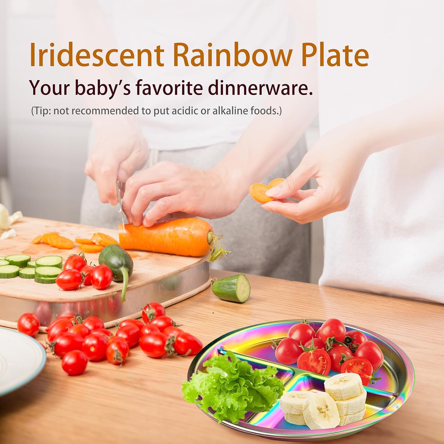 5-Piece Child-Proof Stainless Steel Plates
