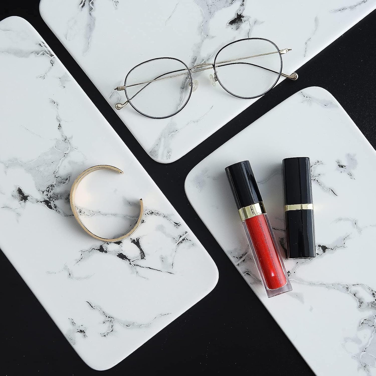 Stylish Bathroom Organizer with Marble Finish