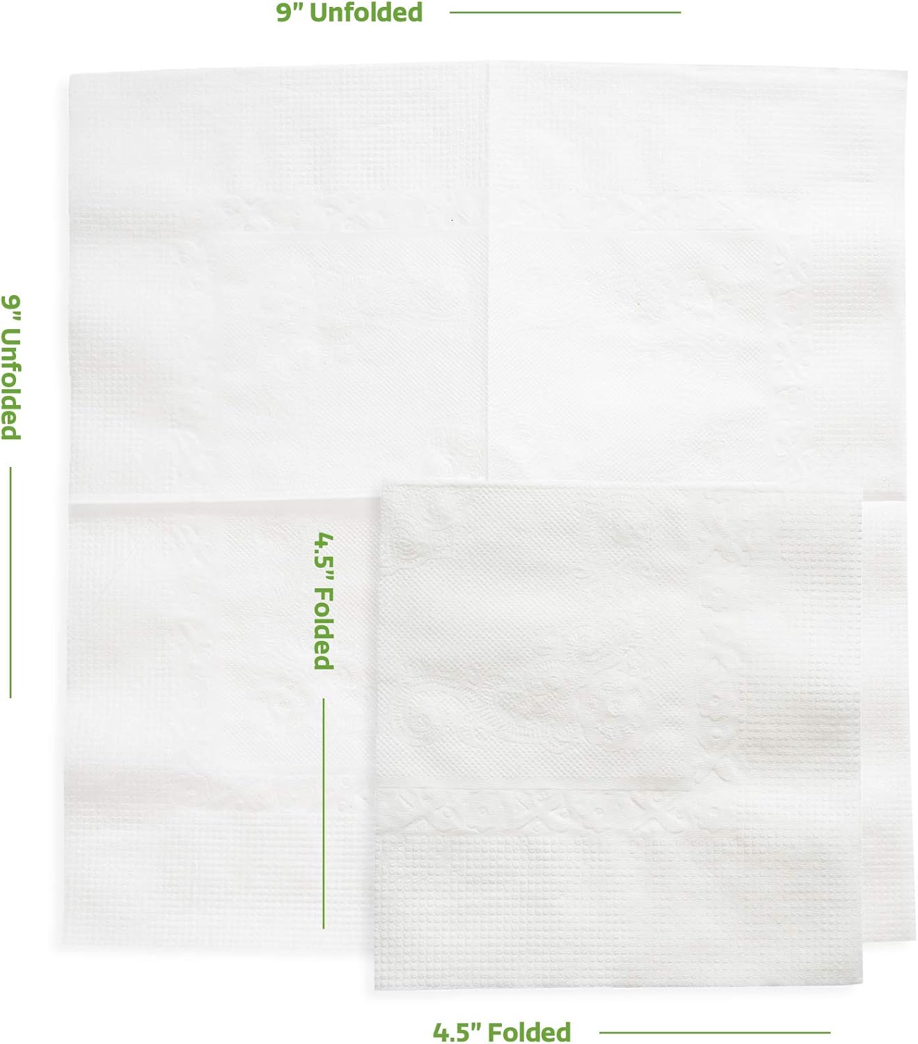 Rustic Design 500-Count White Cocktail Napkins for Bar Restaurant Use