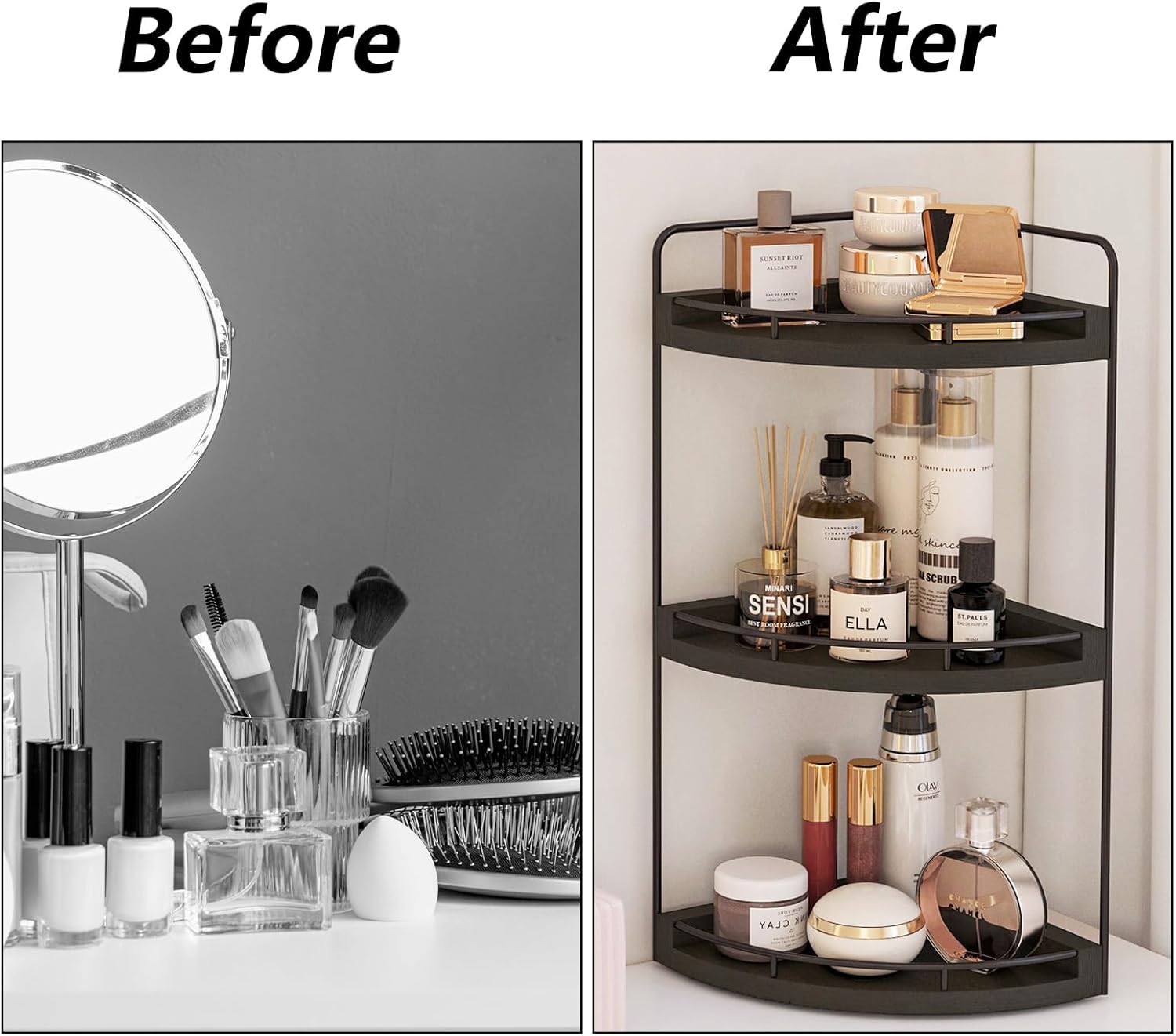 Stylish Rustic 3-Tier Bathroom Organizer
