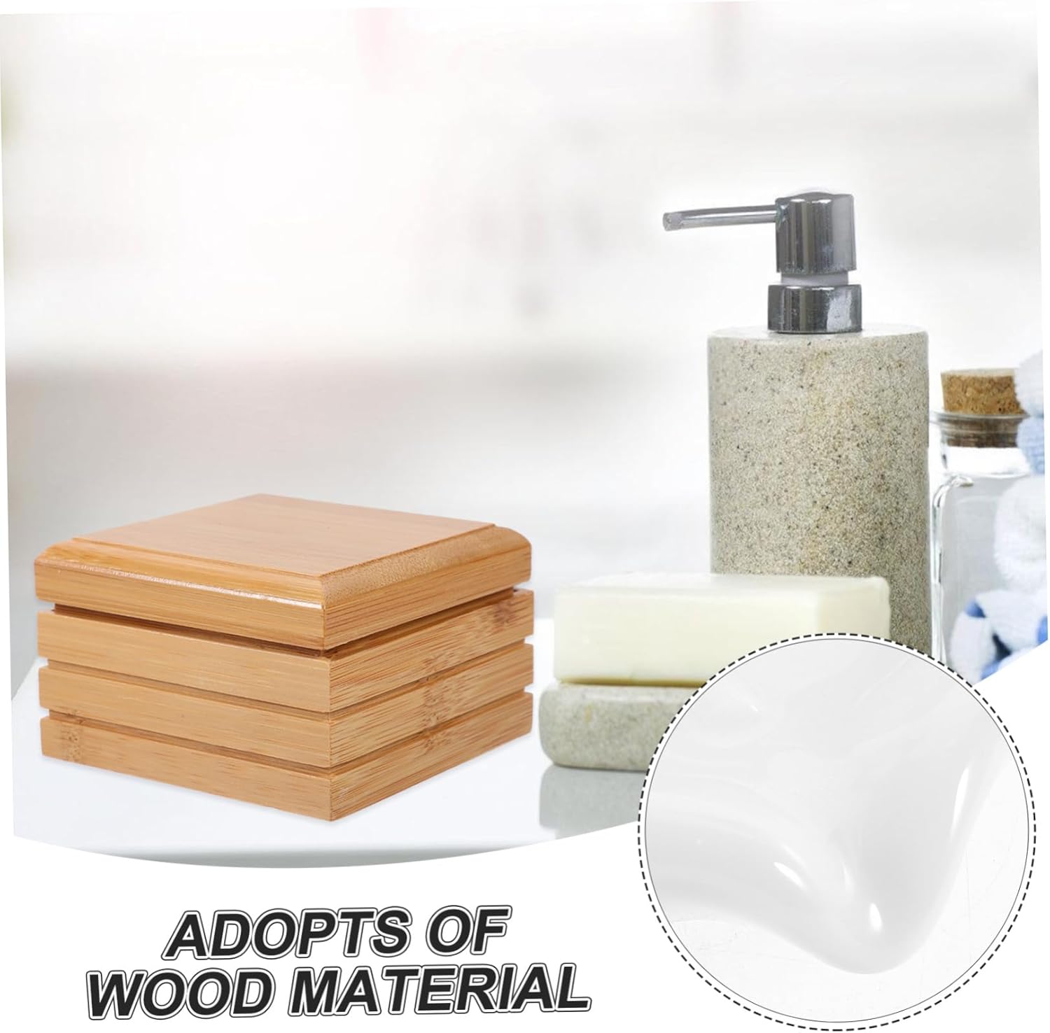 Natural Wood Soap Dish for Bathroom Kitchen Lightweight Stylish