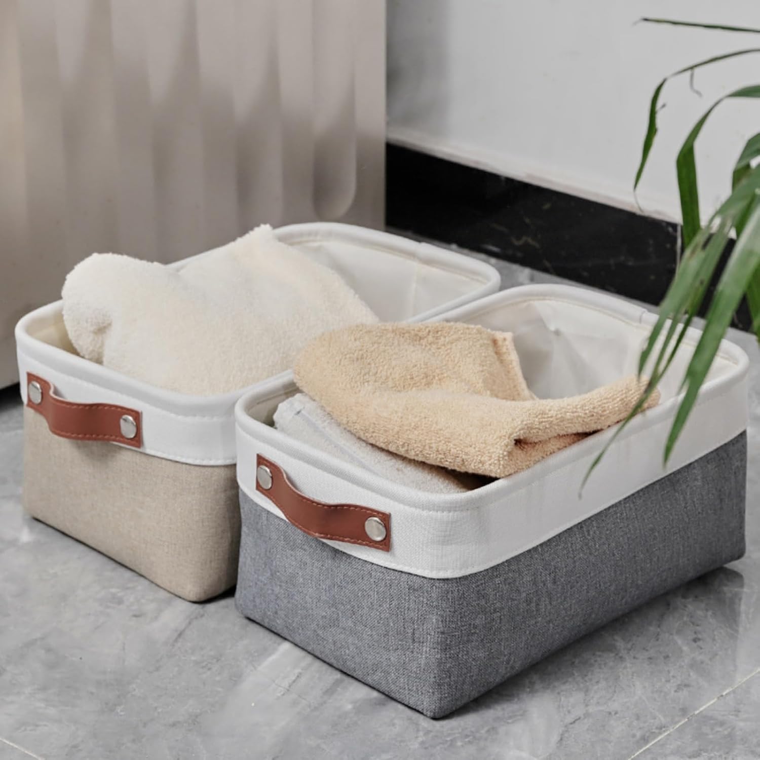 Oinch 2-Piece Foldable Storage Bins for the Bathroom