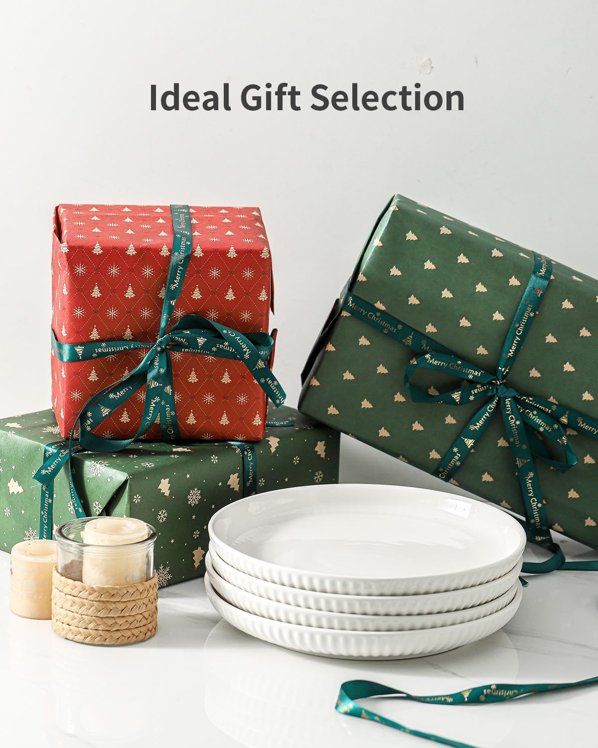 Hasense 10-Inch Dinner Plate Set Ceramic Plates