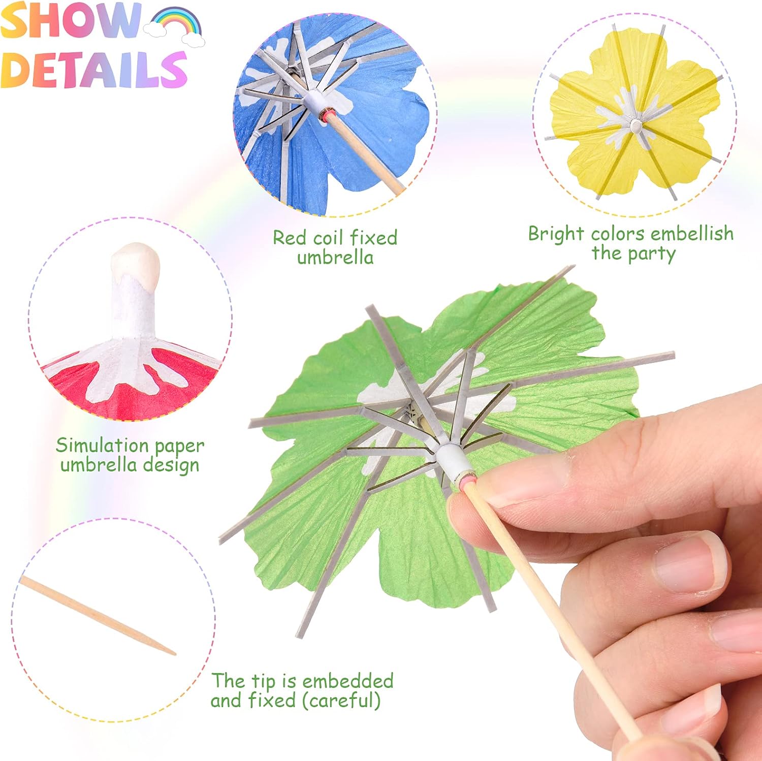 150 tropical umbrella picks forParasol Cocktail Sticks