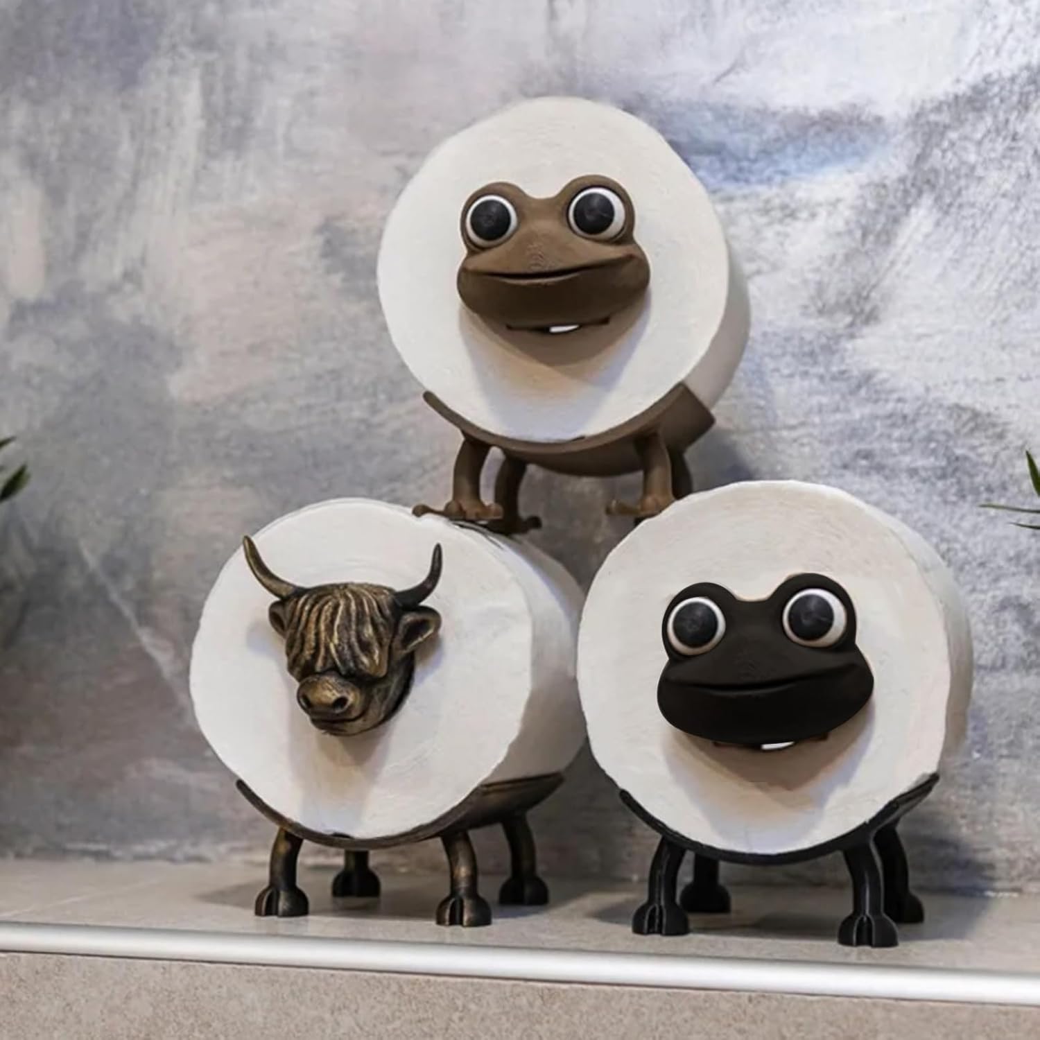 QUARK Frog Toilet Roll Holder - Cute Storage Stand