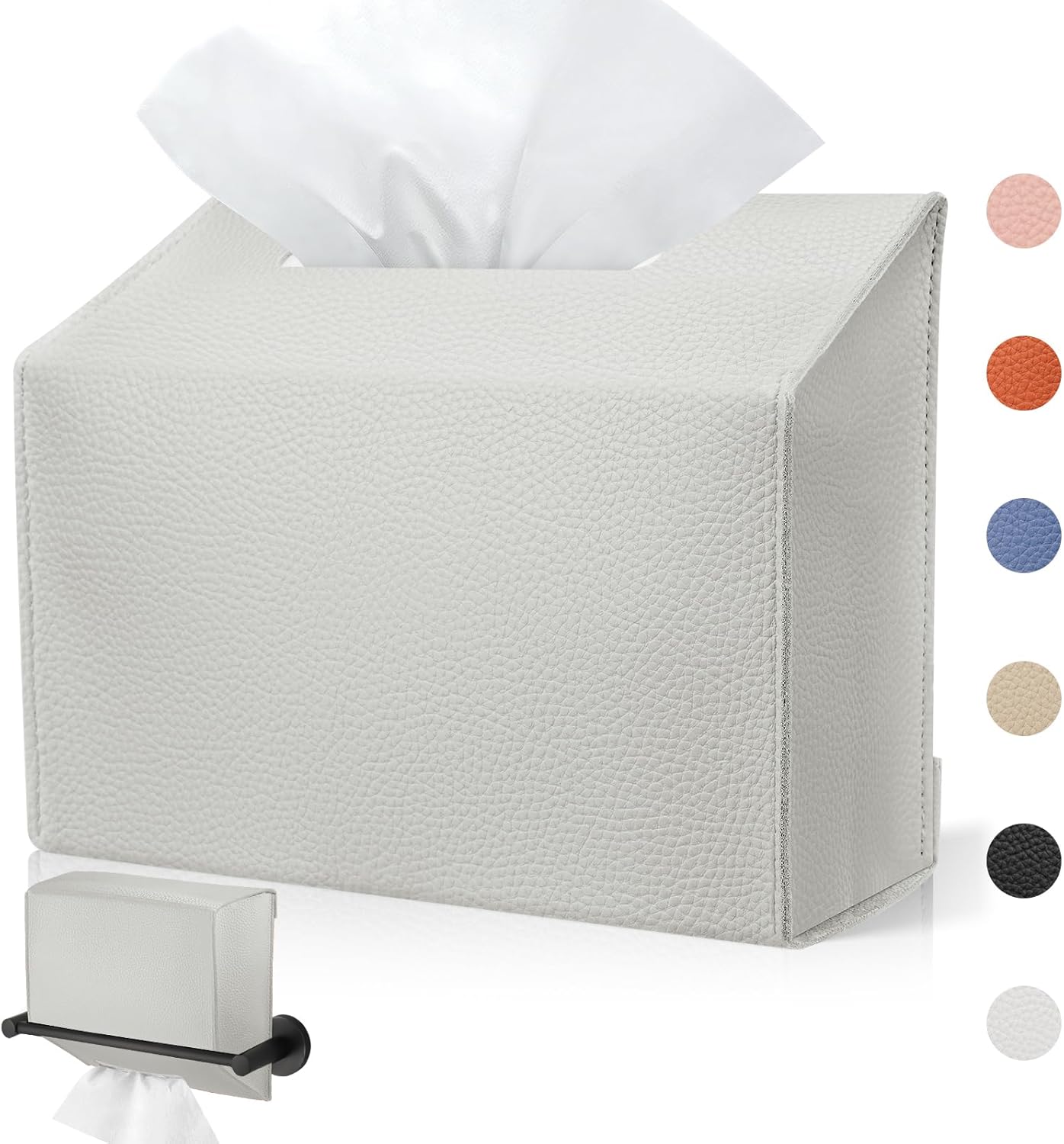 Sturdy Leather Tissue Box Cover Kleenex Compatible
