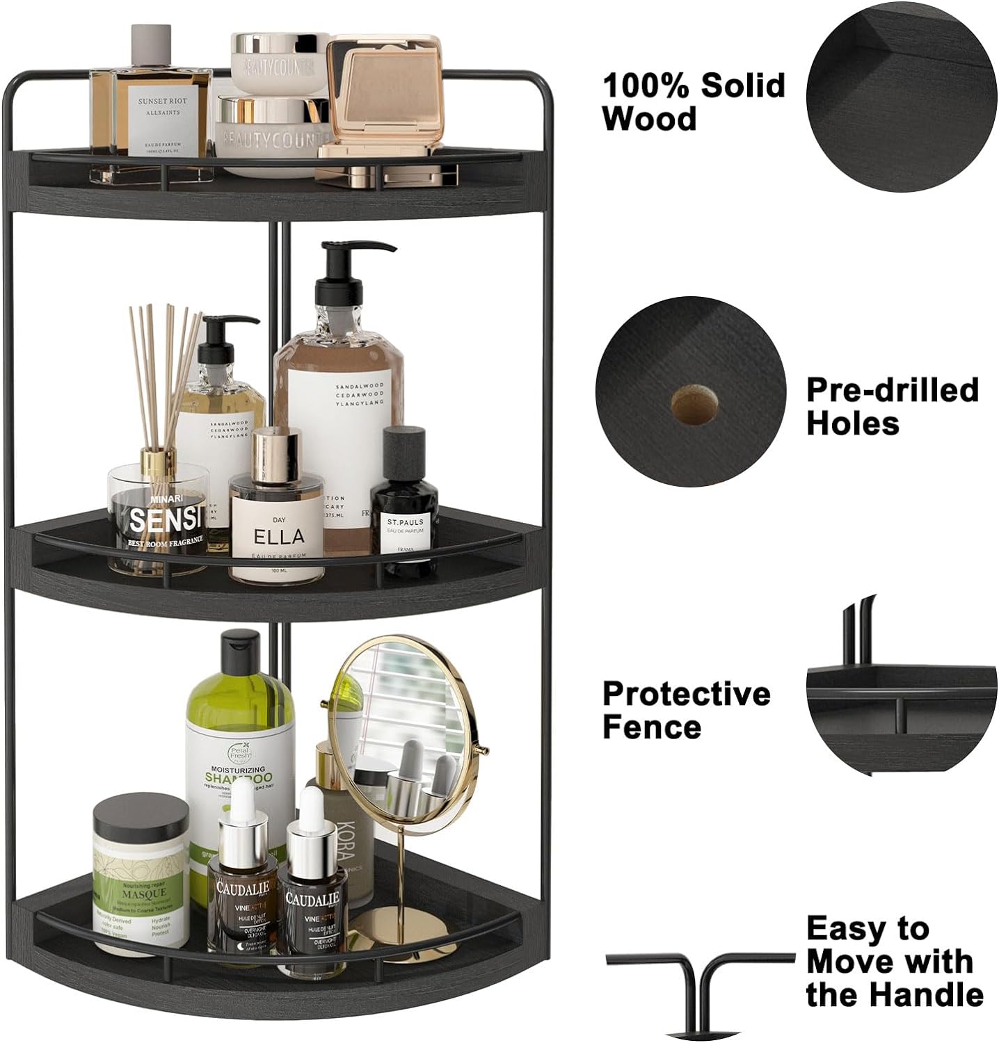 Stylish Rustic 3-Tier Bathroom Organizer