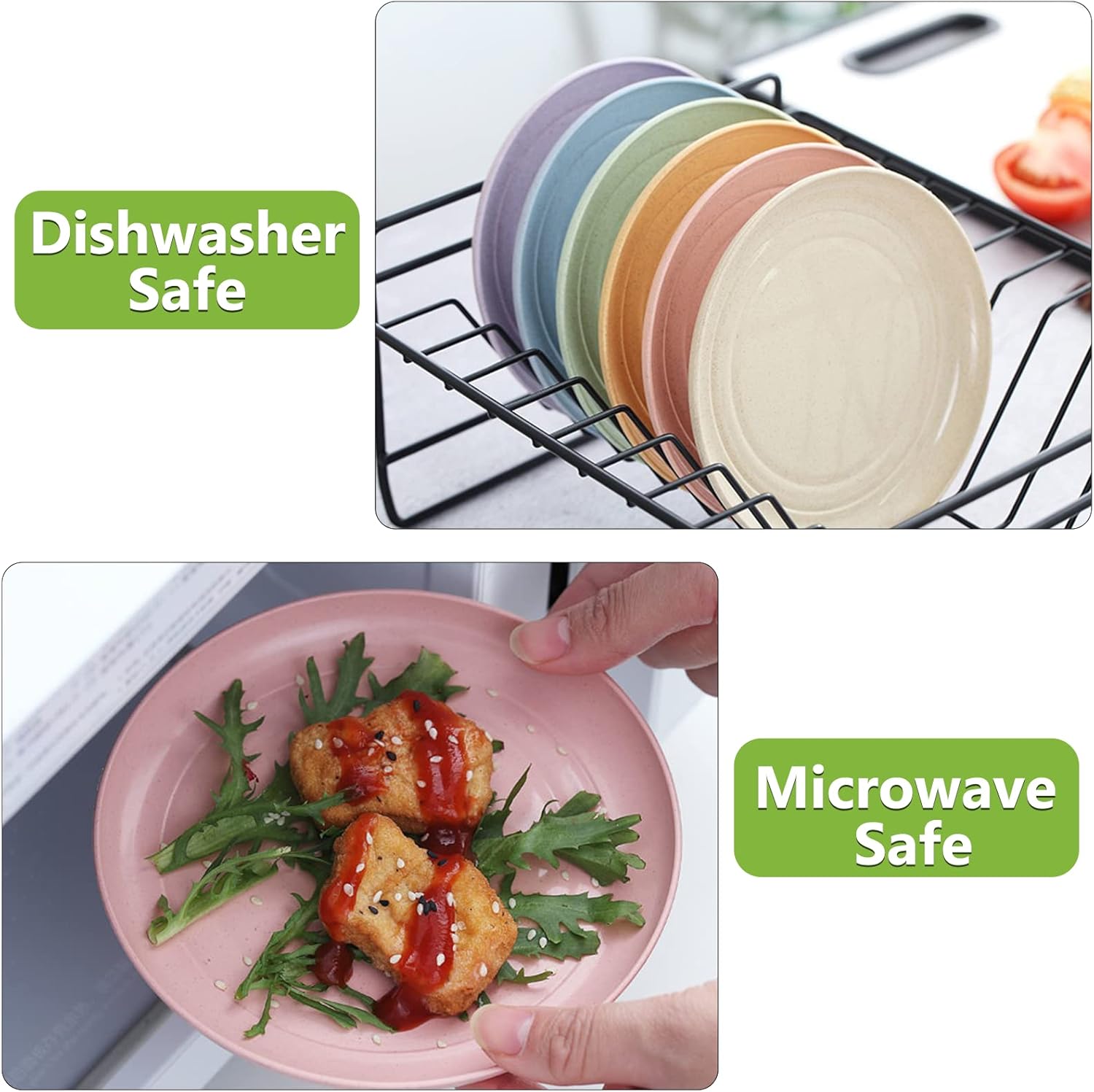 6-Piece Set of 10-Inch Wheat Straw Plates