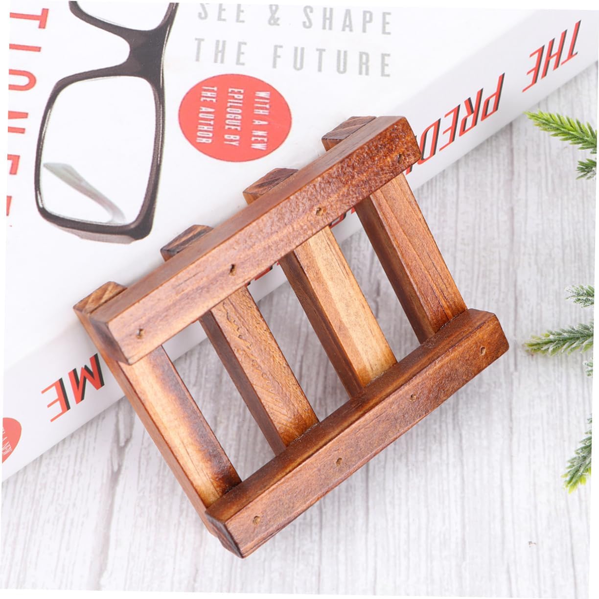 Stylish Retro Wooden Soap Dish with Drain for Countertops Showers