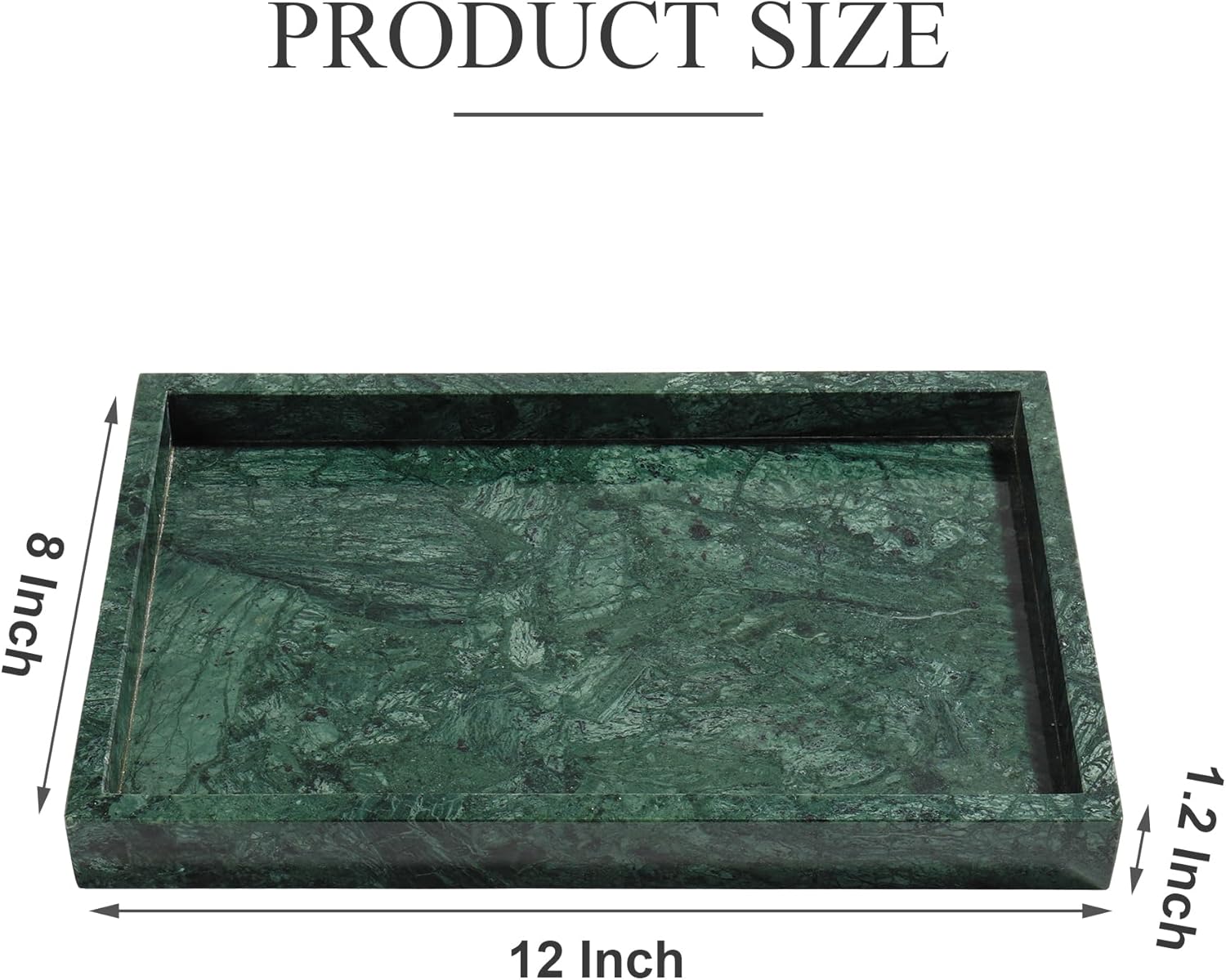 Elegant Real Natural Marble Vanity Tray Dark Green