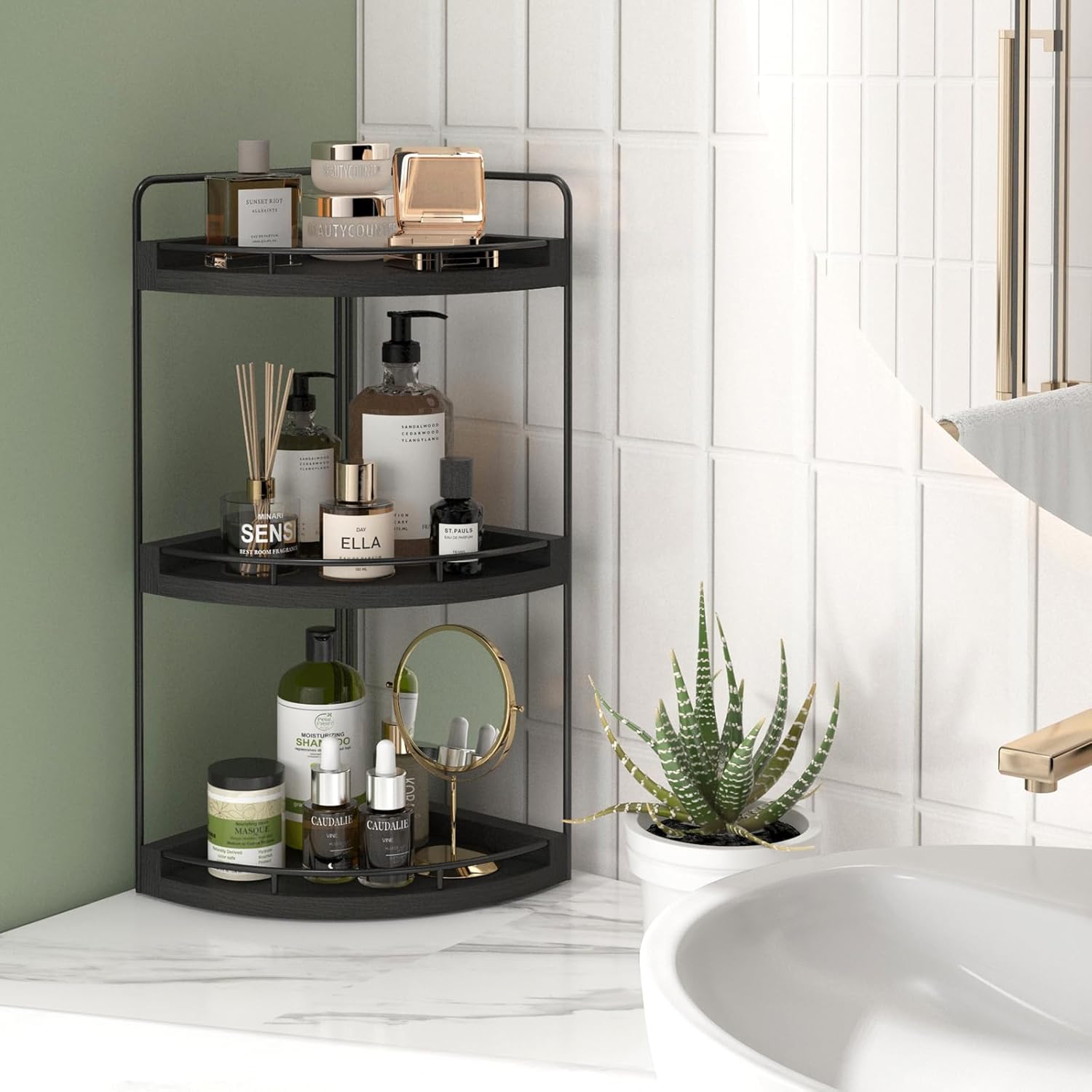 Stylish Rustic 3-Tier Bathroom Organizer