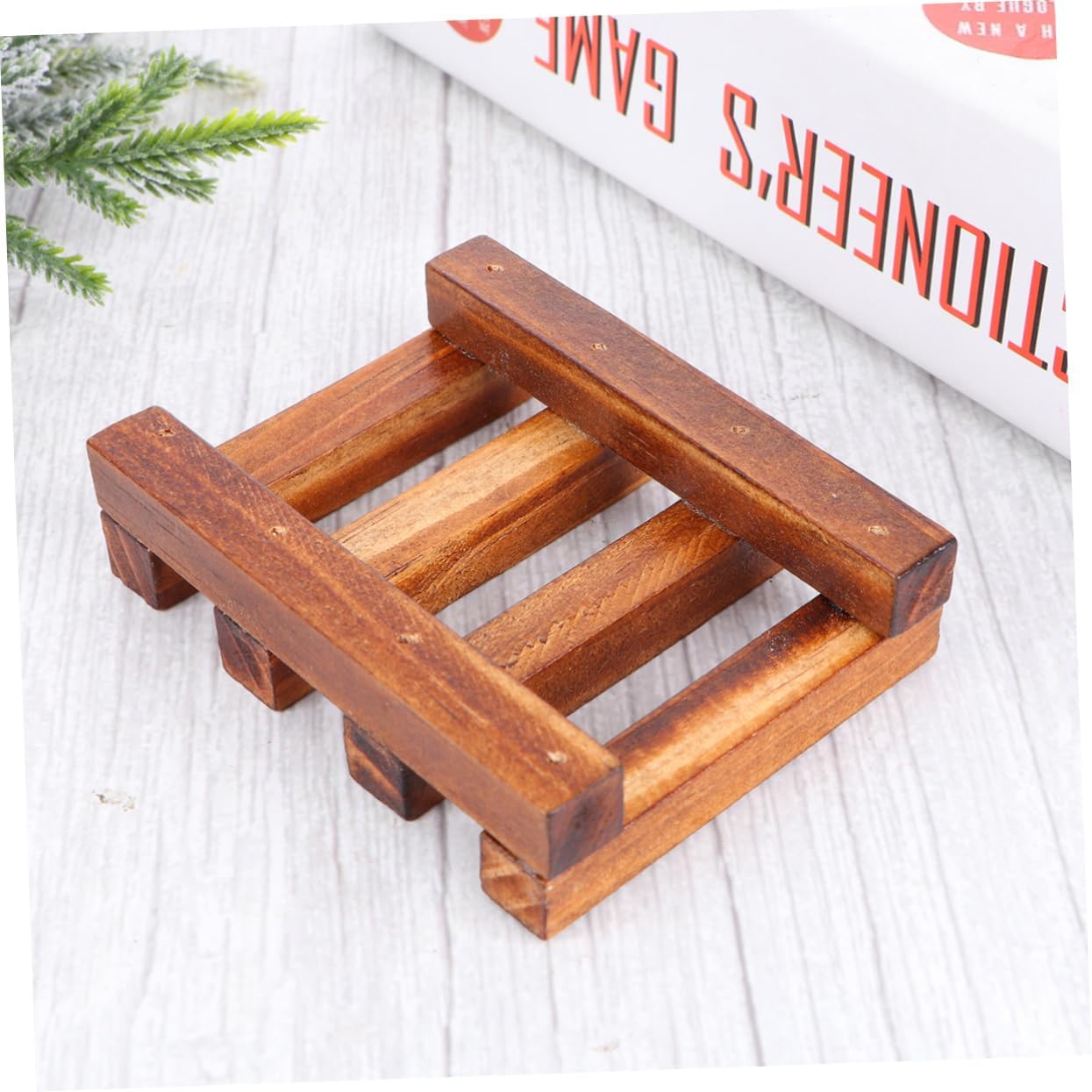 Stylish Retro Wooden Soap Dish with Drain for Countertops Showers