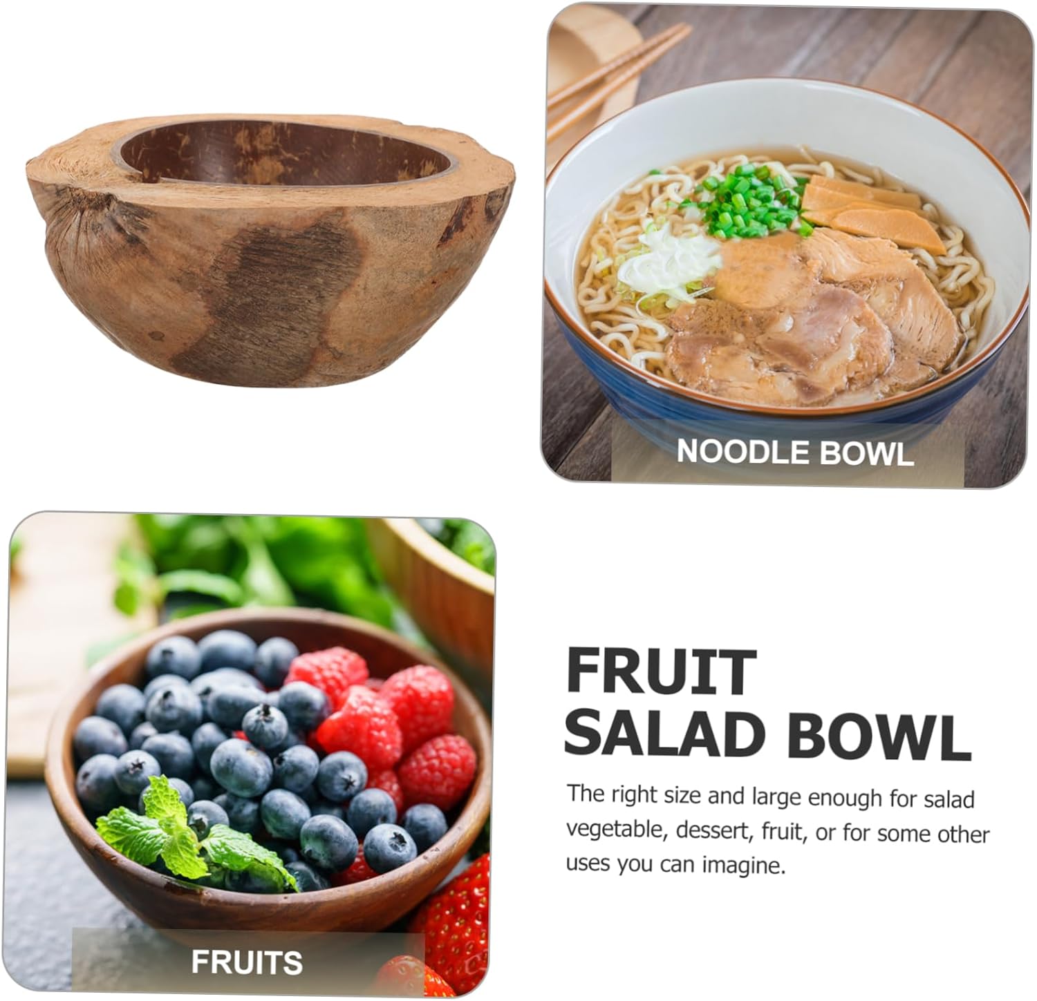 Coconut Shell Fruit Bowl Eco-Friendly Durable