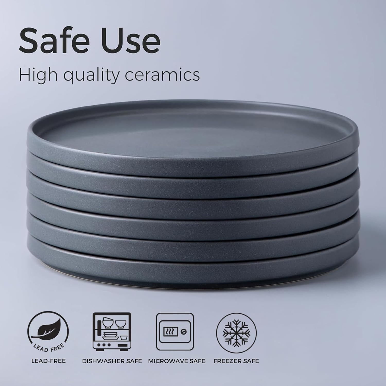 Inside Unique Ceramic Dinner Plate Set 6-Piece