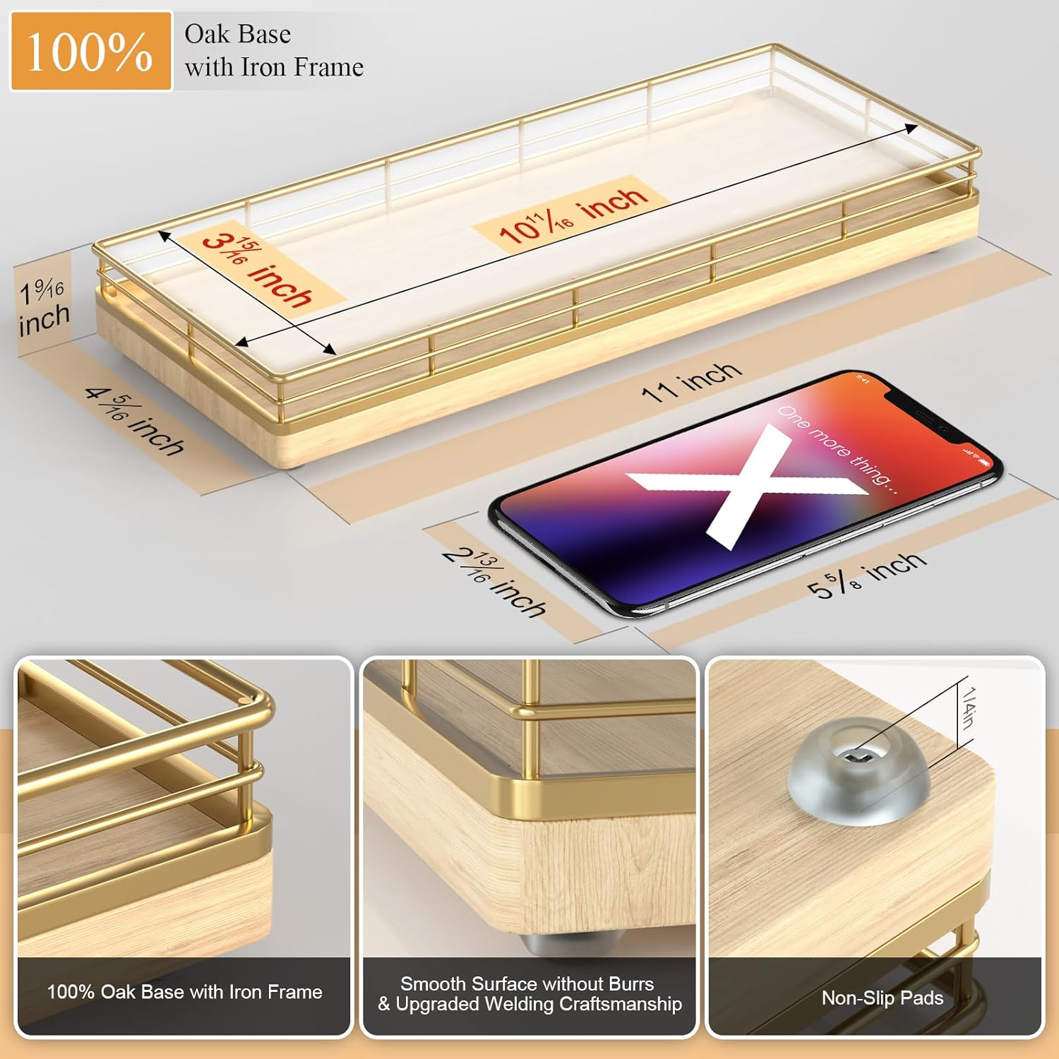 Elegant Oak Kitchen Tray for Morning Routine