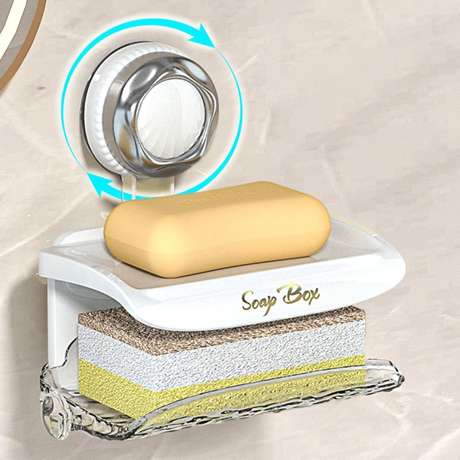 Suction Soap Holder compact for bathroom organization