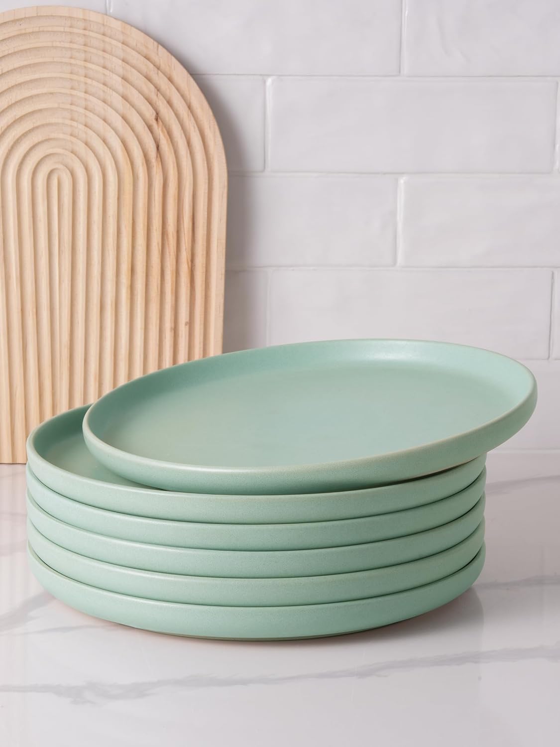 Famiware Milkyway Dinner Plates 1024-inch Set for 6 Stoneware Reactive Glaze