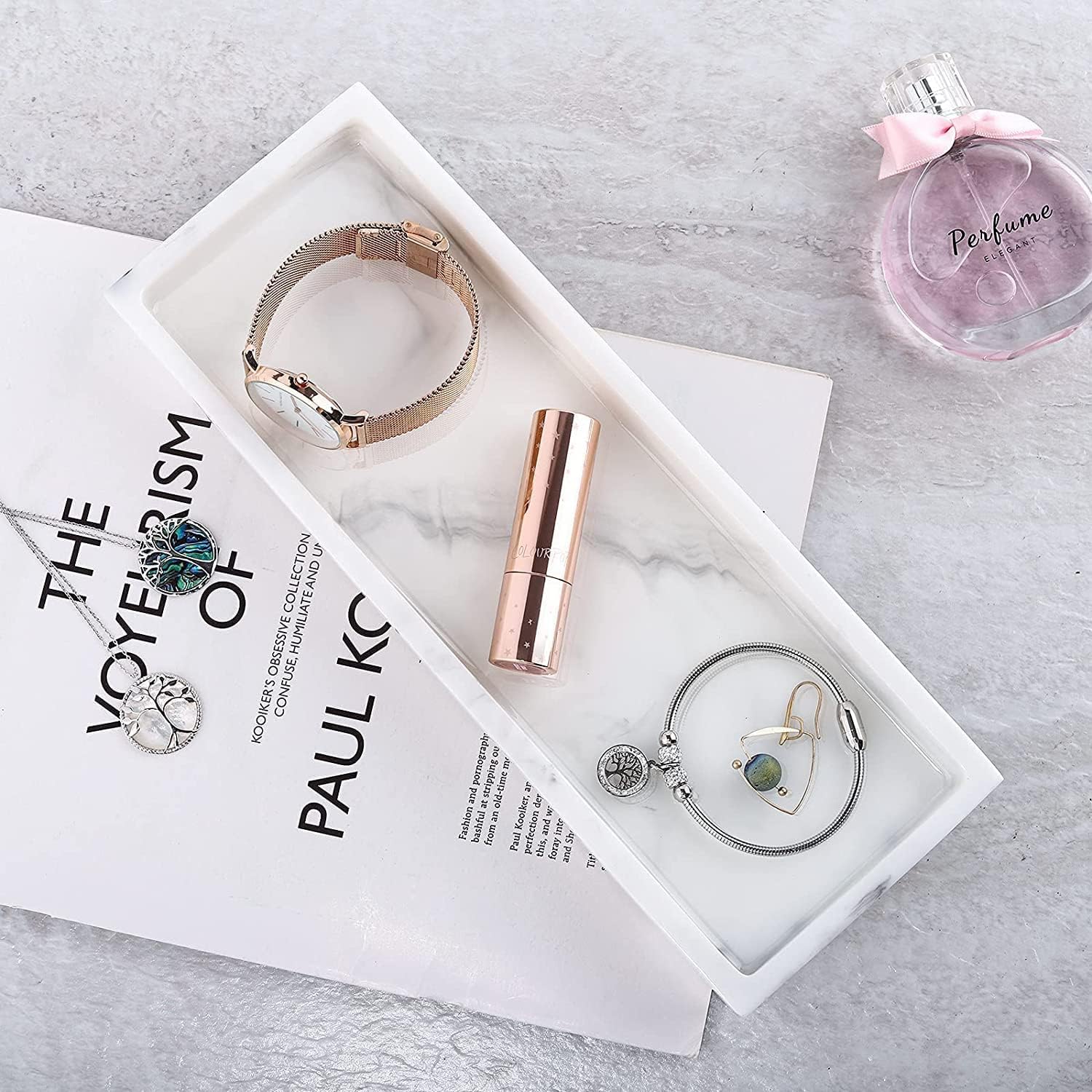 Luxspire Marble Vanity Tray