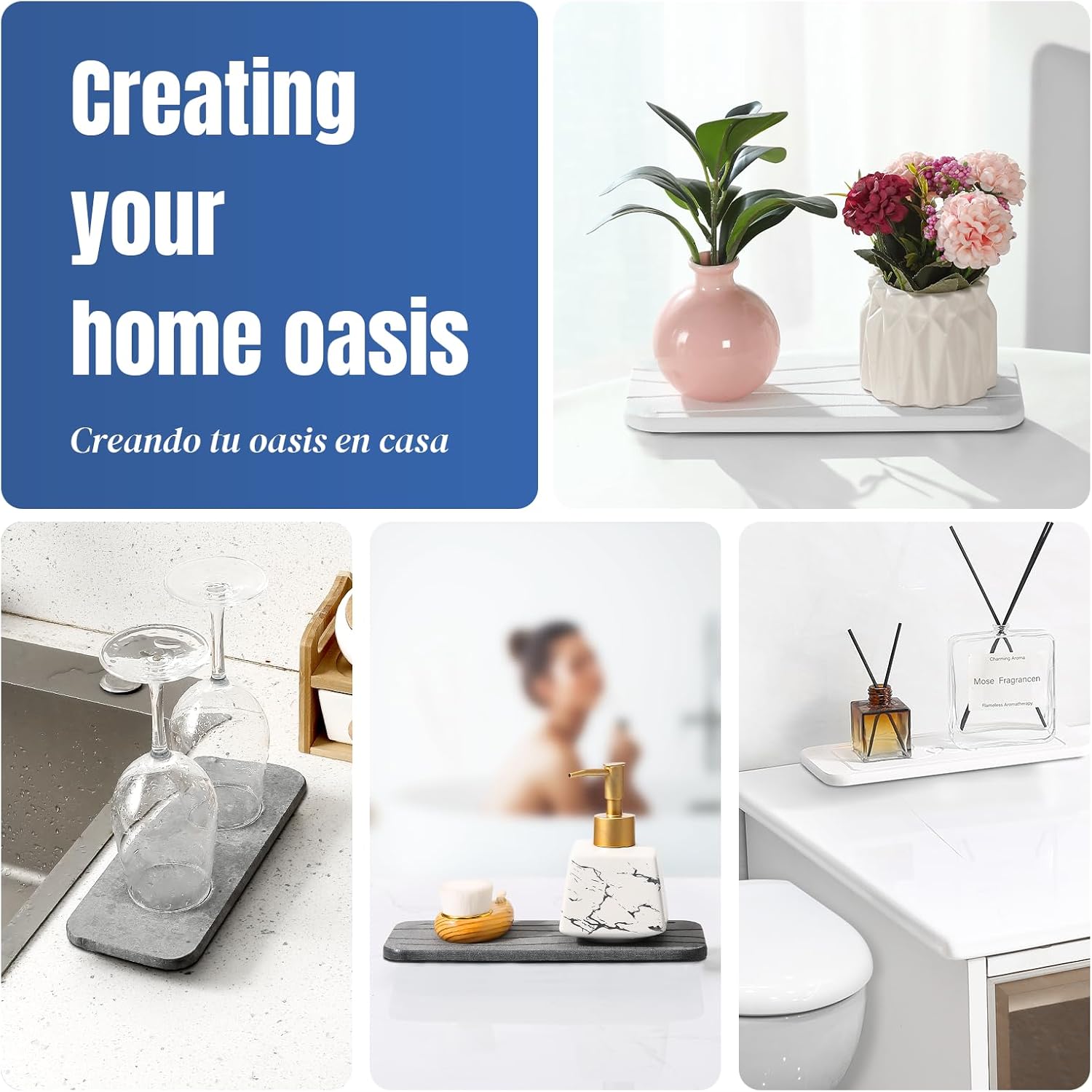 Fast Drying Diatomite Bathroom Tray