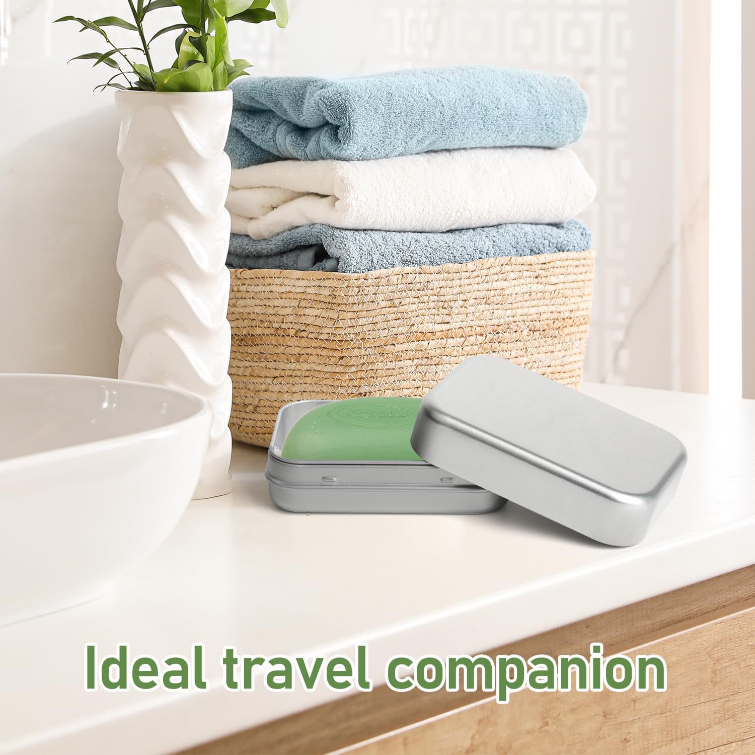 Two-Piece Aluminum Travel Soap Containers with Lid