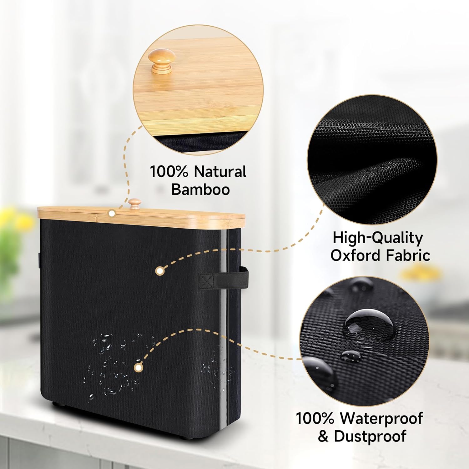 Sicamin Bamboo Folding Toilet Paper Organizer
