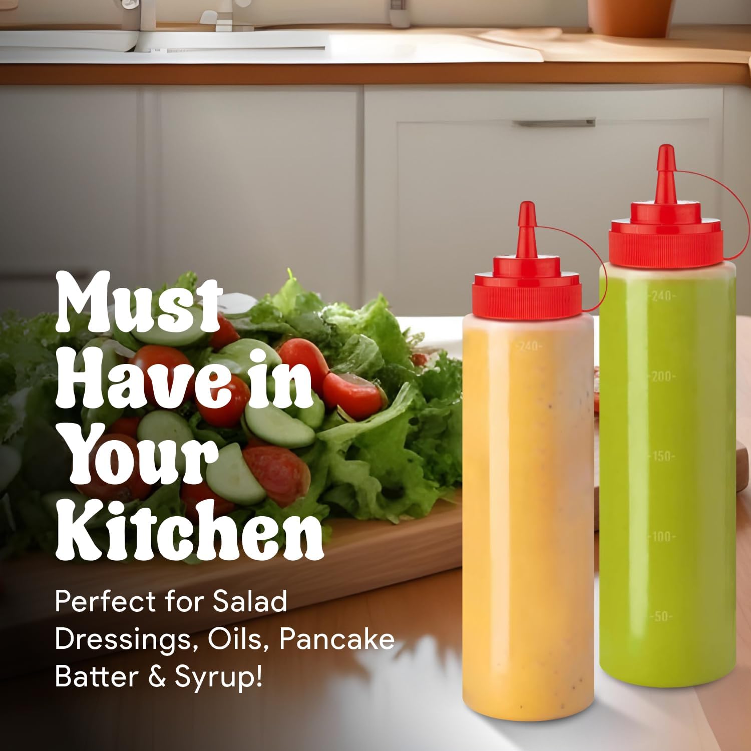 Norcalway Condiment Squeeze Bottles 8x8 BPA-Free