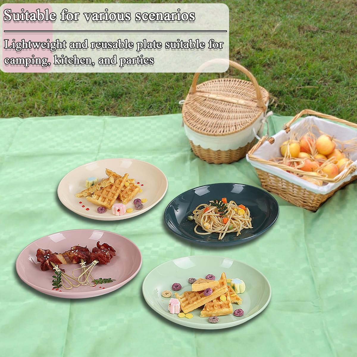 Evanda Plastic Plates Set of 8 - 78-inch