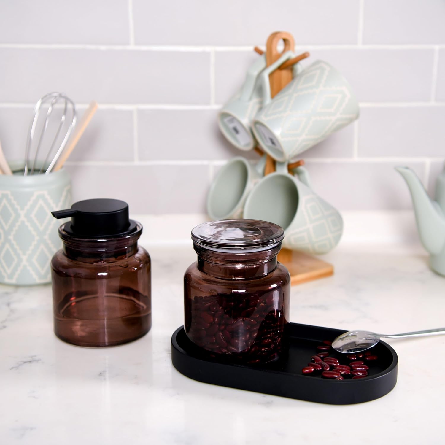 Elegant Black Resin Vanity Tray