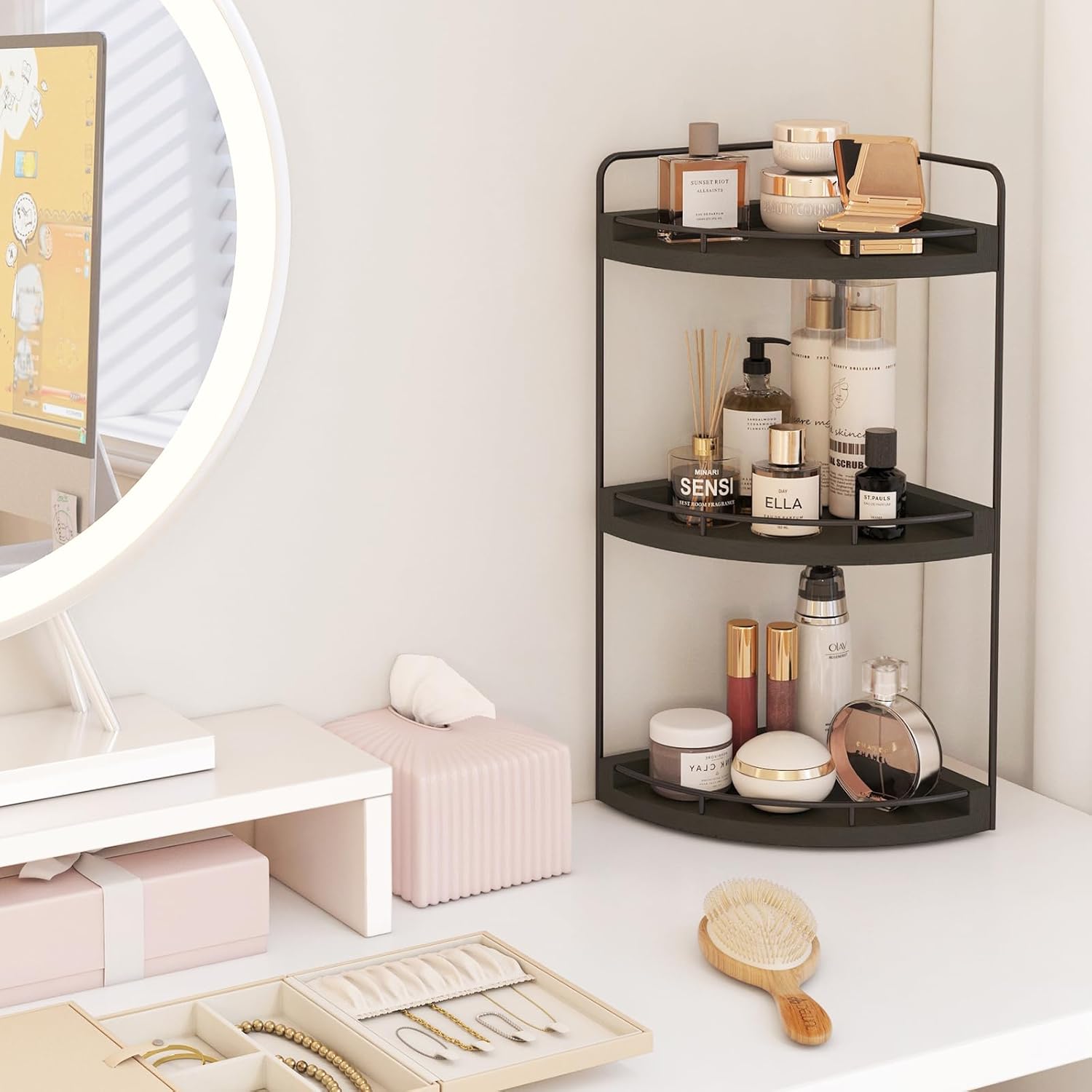Stylish Rustic 3-Tier Bathroom Organizer