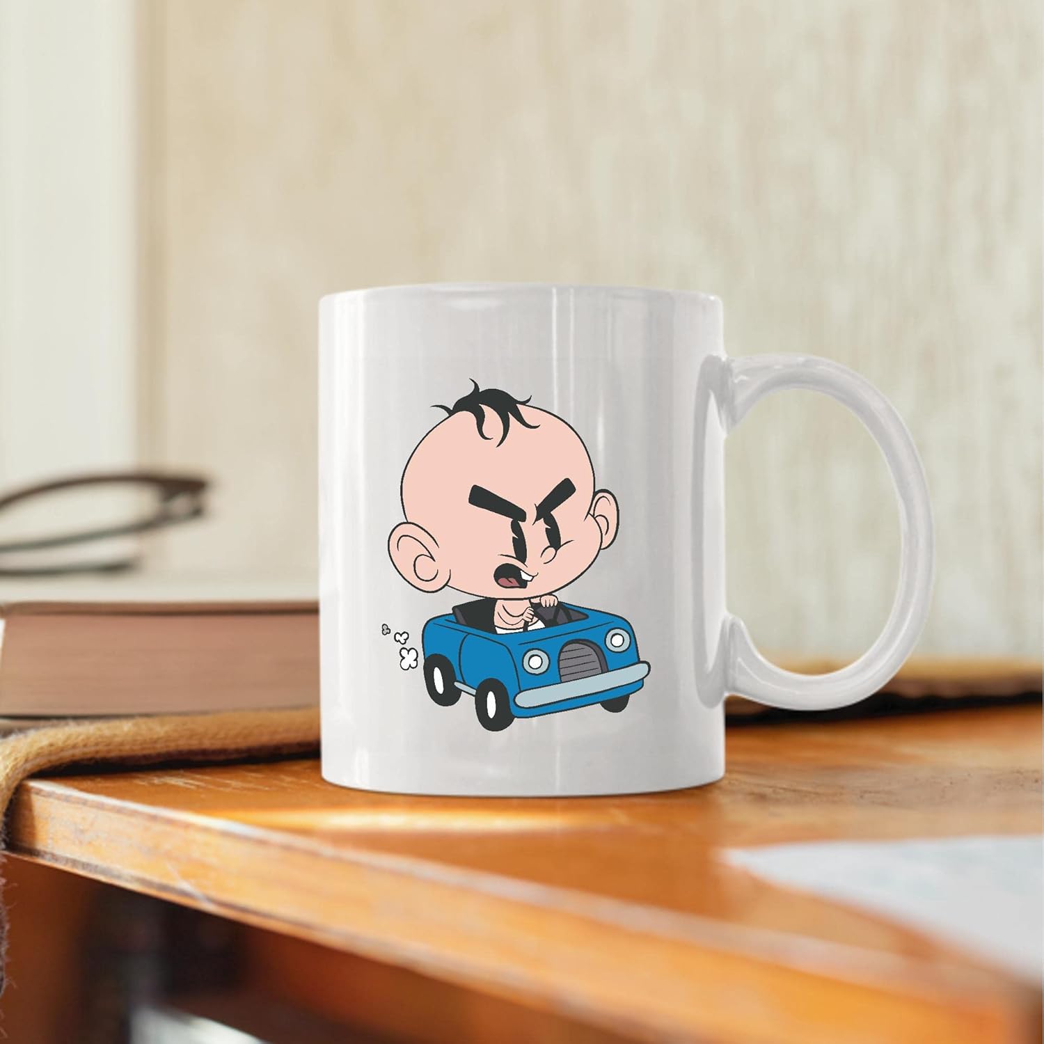 Surprise Toddler mug with Angry Baby Car inside