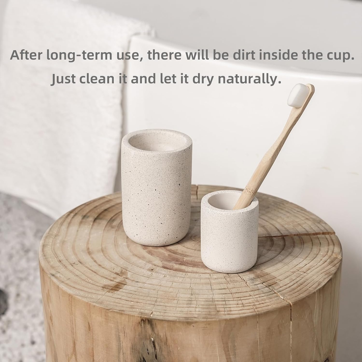 Concrete Tumbler Set 2-Pack Stylish Design for Bath Kitchen