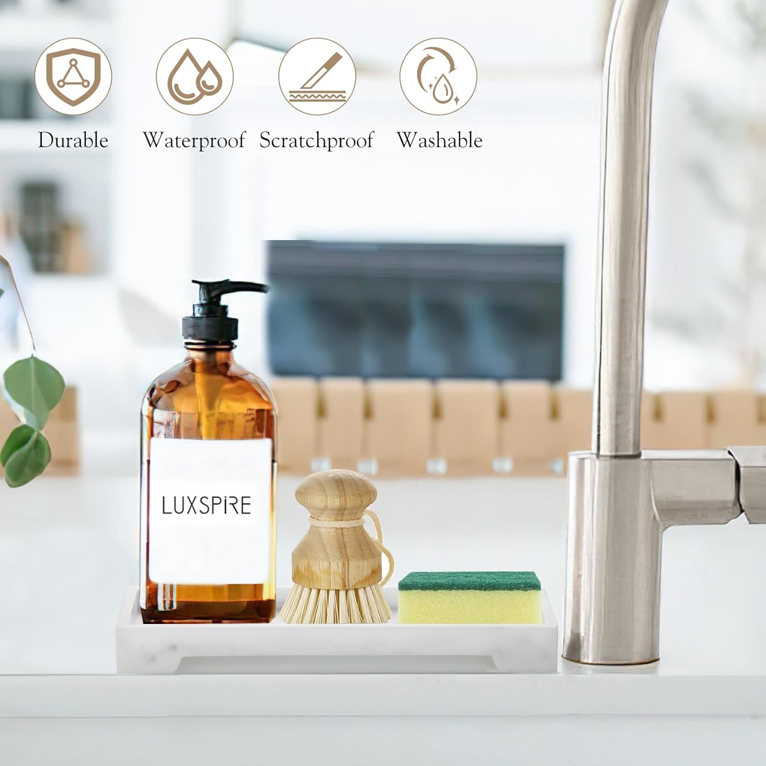 Luxspire Marble Vanity Tray