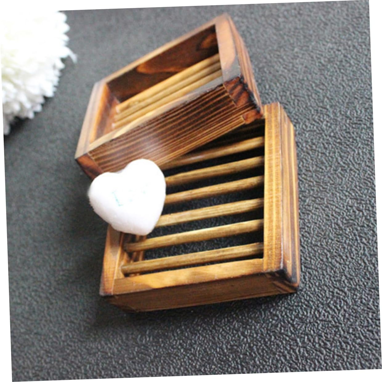 Elegant Wood Soap Dish Holder for Bathroom Kitchen