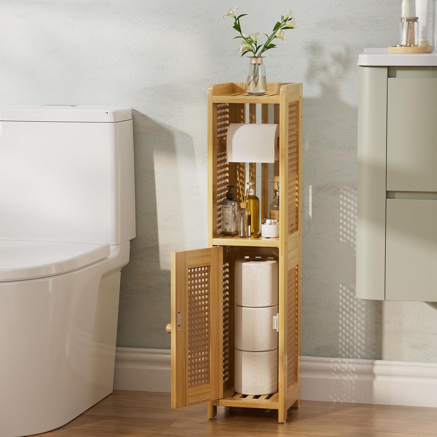 AmazerBath Toilet Paper Storage Cabinet