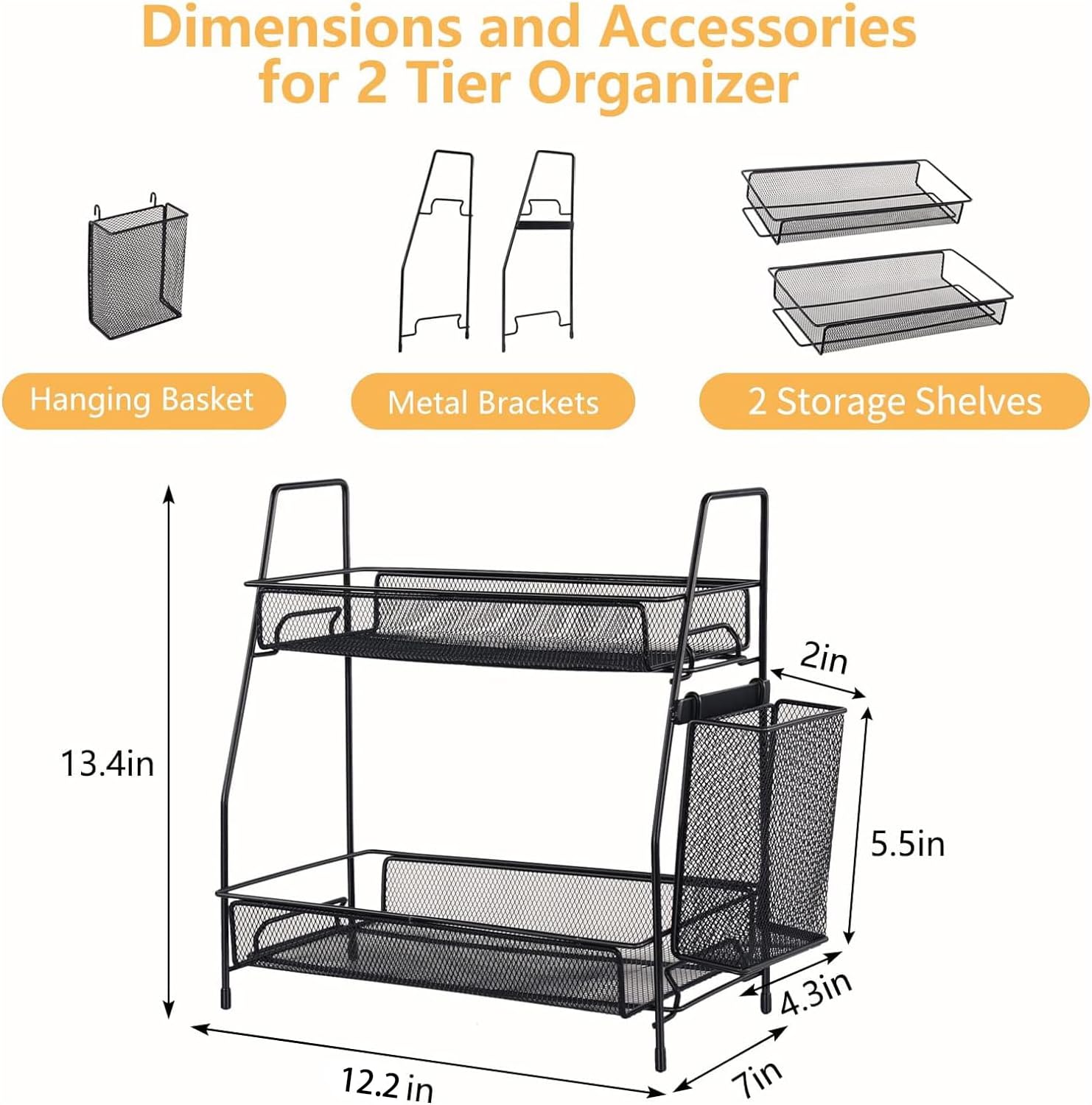 Bath Organizer 2-Tier Storage Tray for Countertops