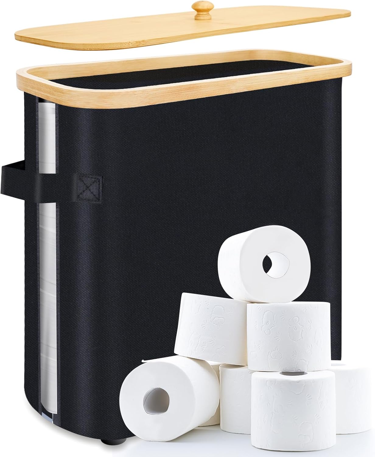 Sicamin Bamboo Folding Toilet Paper Organizer