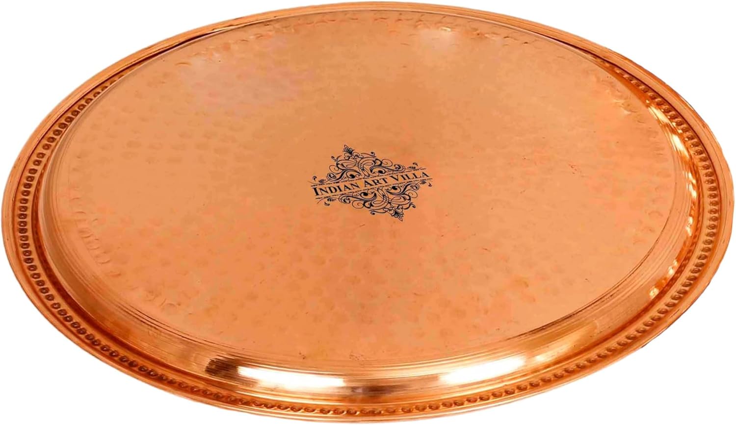 Indian Art Villa Pure Copper Thali Plate