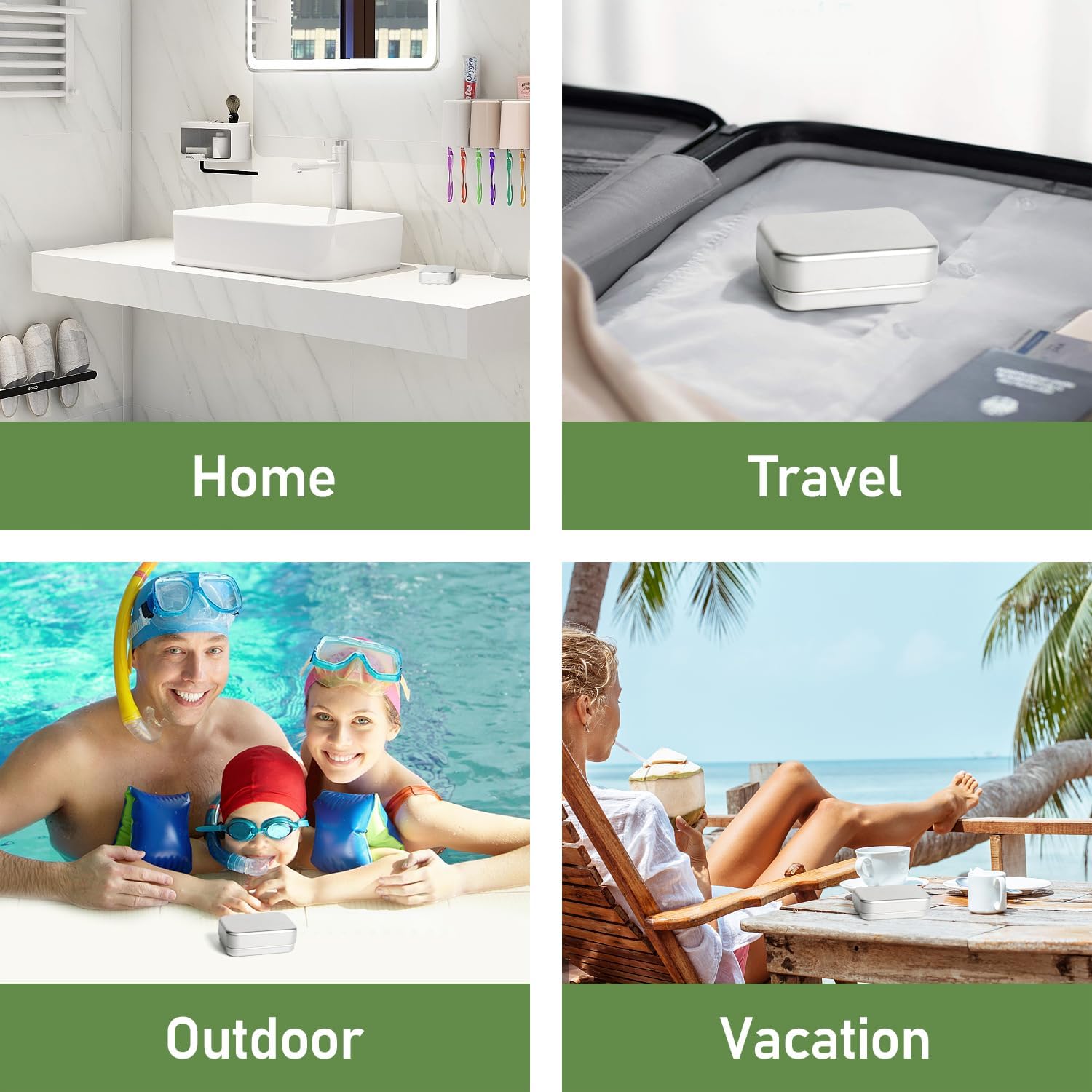 Two-Piece Aluminum Travel Soap Containers with Lid