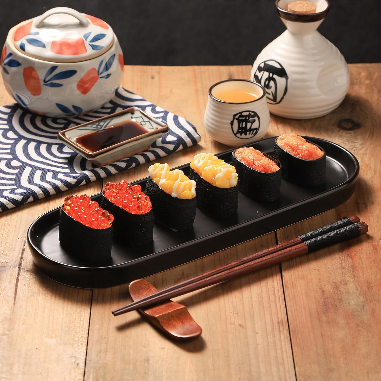 VanEnjoy Set of 2 Black Vanity Trays for Sink Counter Organization