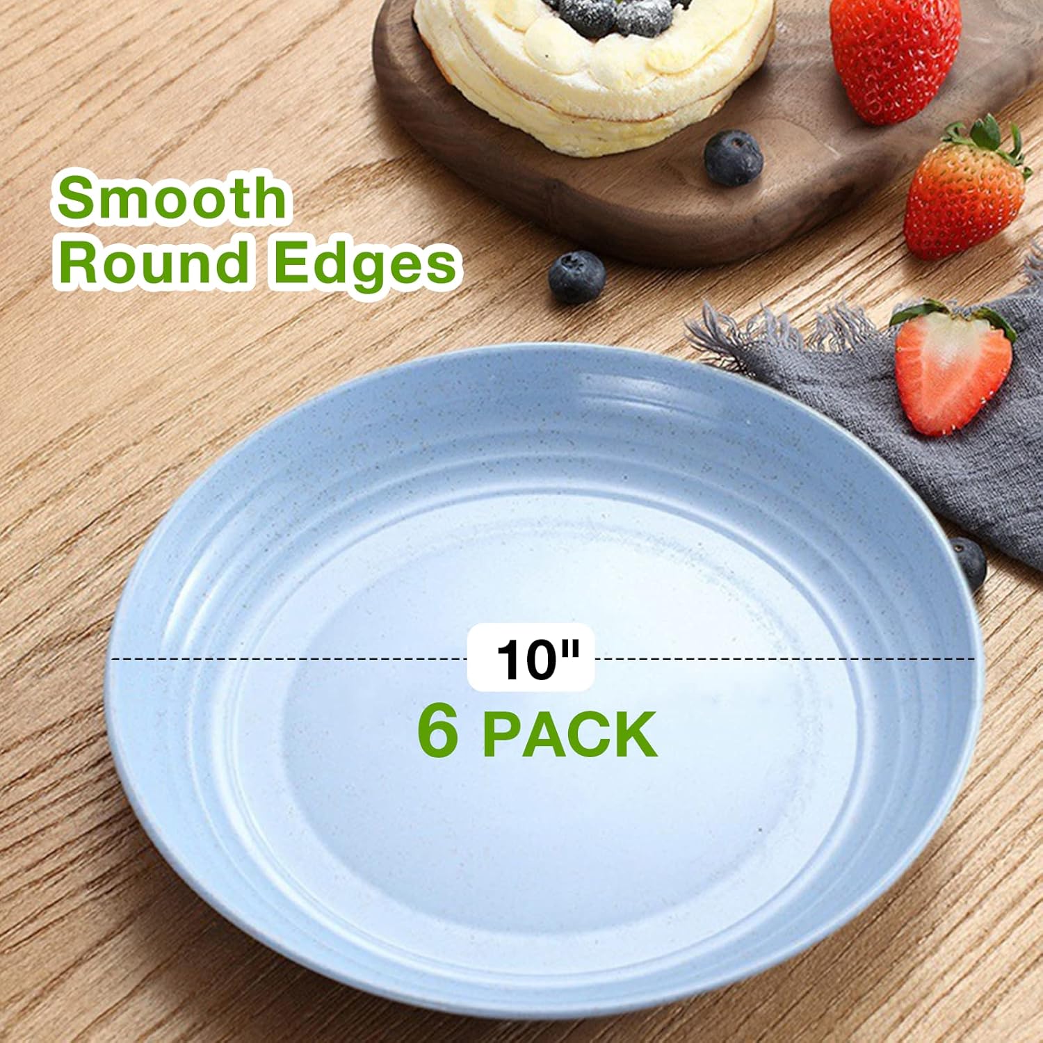 6-Piece Set of 10-Inch Wheat Straw Plates