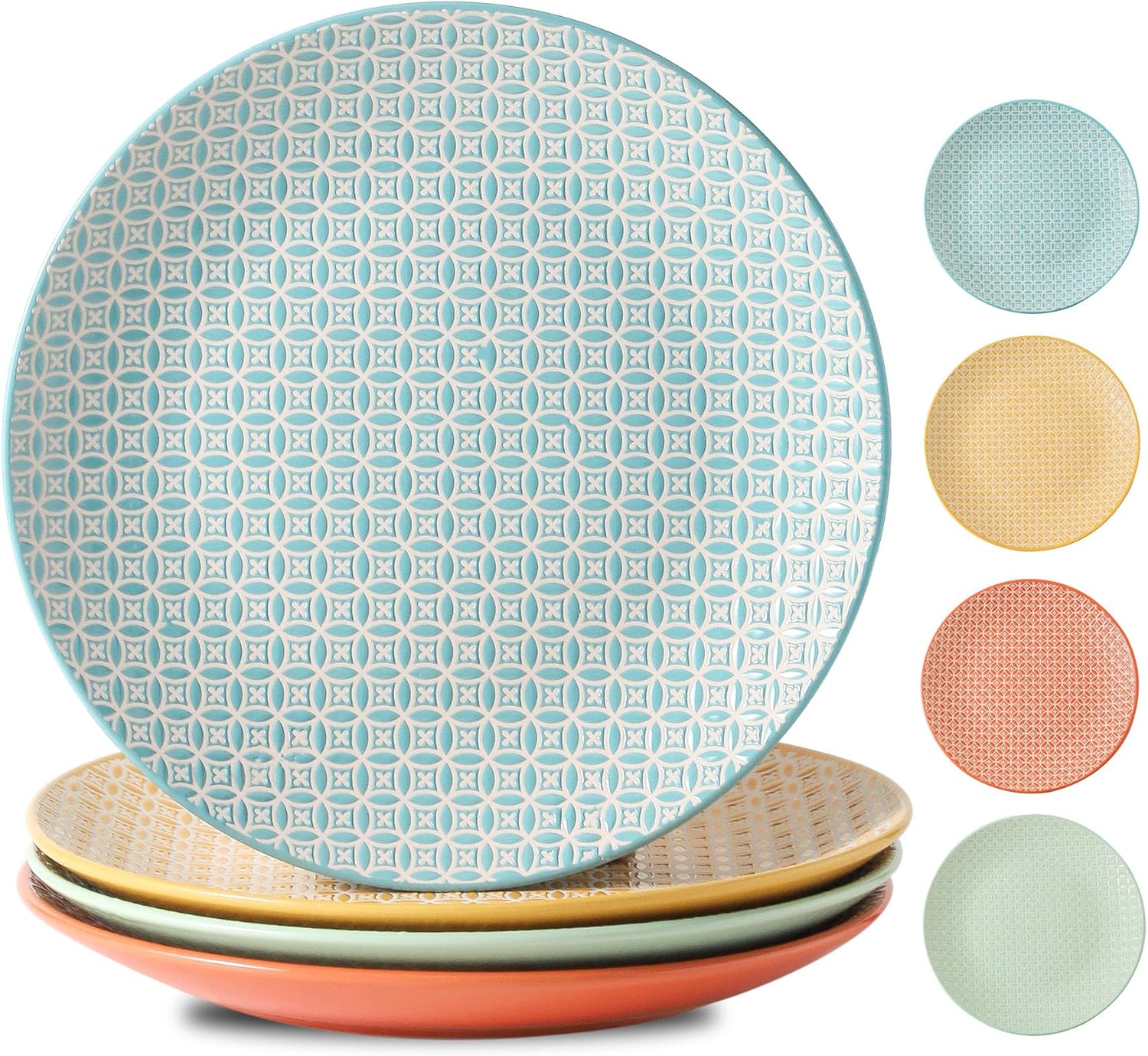 YELLOYA 105in Large Dinner Plates Set of 4
