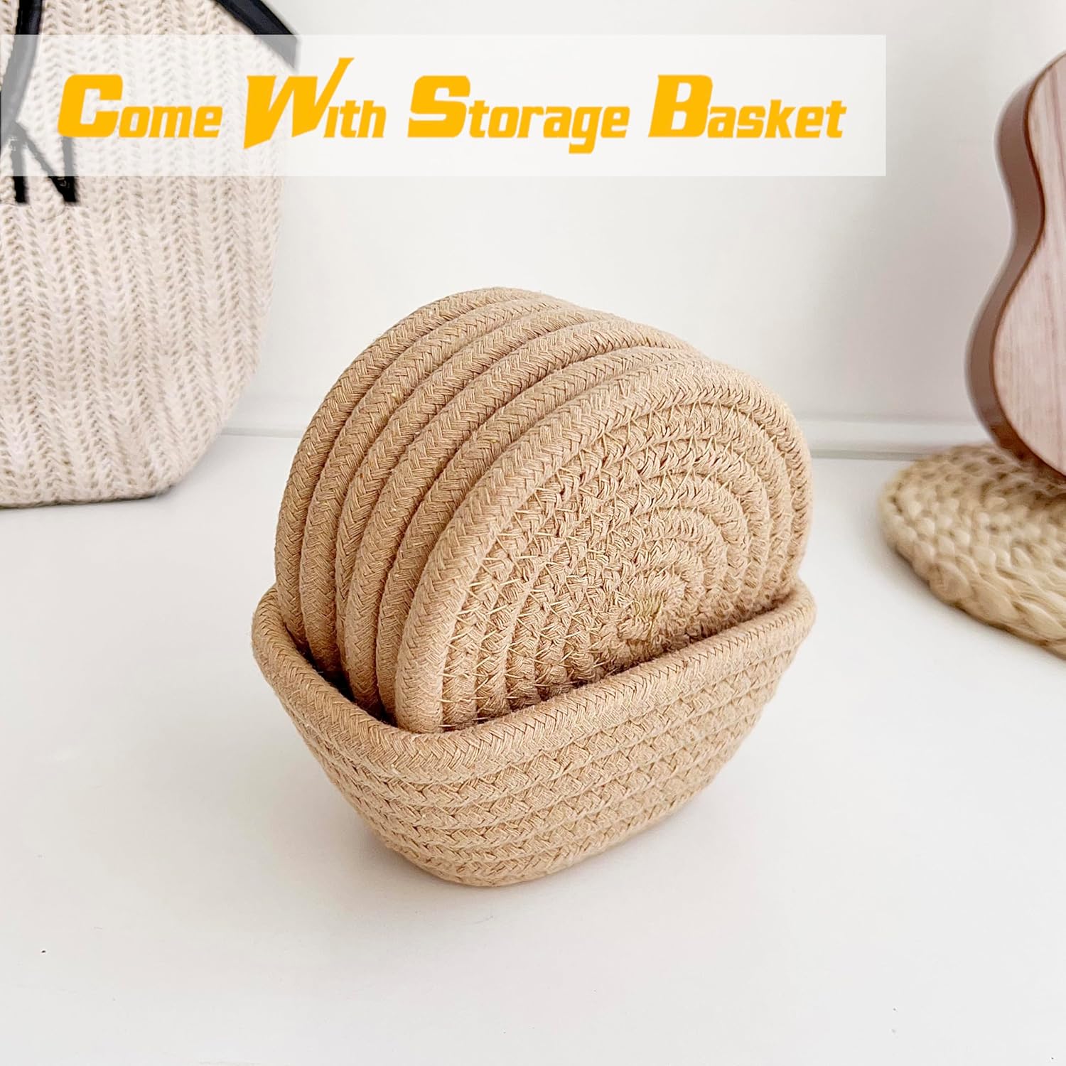 Valdivia Boho Coasters Set - Handmade Woven for Home