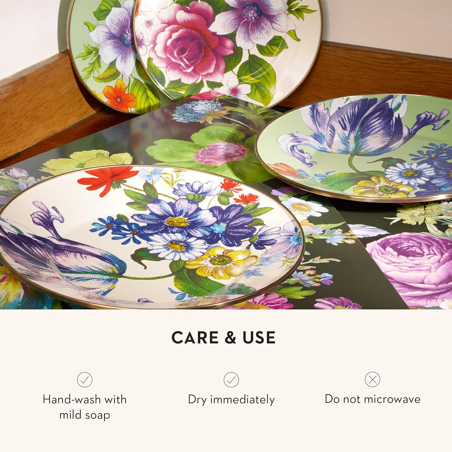 Stunning Enamel Dinner Plate